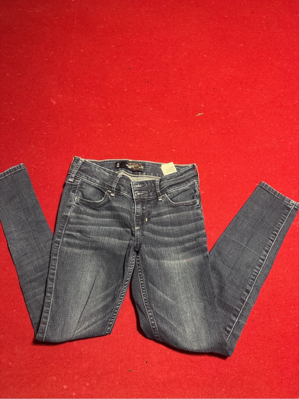Hollister Women's Skinny Jeans in Dark Indigo